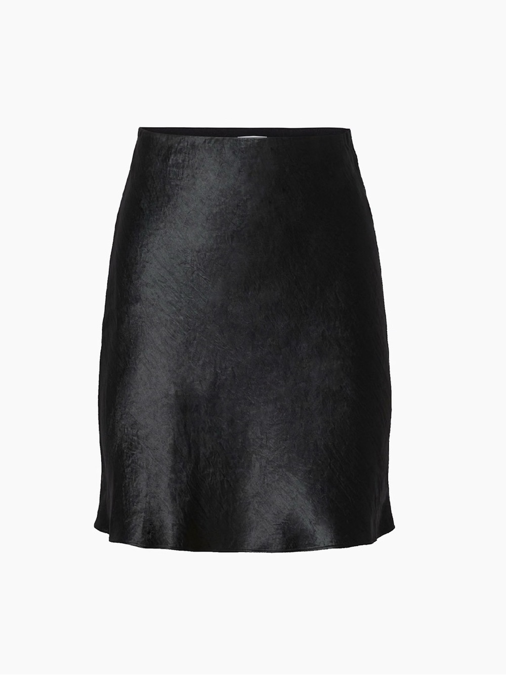 Classic Black Satin A-Line Skirt - Women - Picture 2 of 3